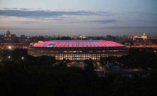 Световая инсталляция, посвященная туру кубка ЧМ по футболу