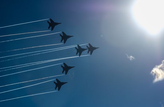Празднование 105-летия Воздушно-космических сил РФ в Санкт-Петербурге