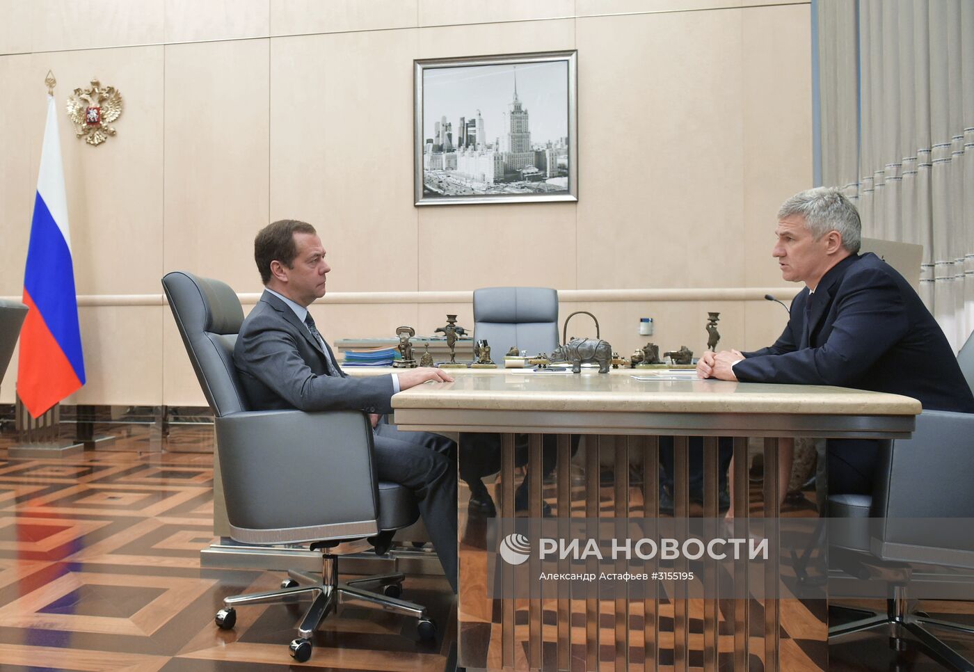 Премьер-министр РФ Д. Медведев встретился с и.о. главы Карелии А. Парфенчиковым