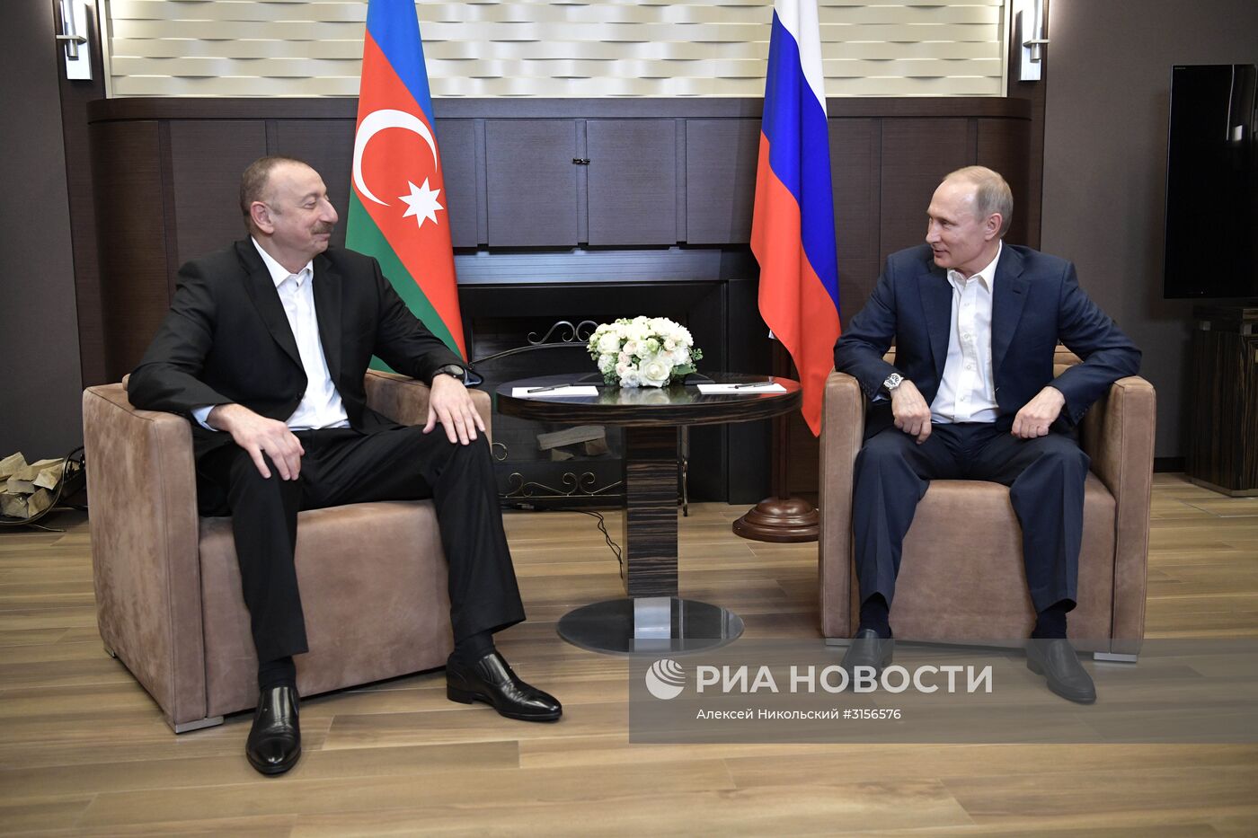 Встреча президента РФ В. Путина и президента Азербайджана И. Алиева
