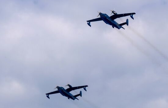 Генеральная репетиция военно-морского парада ко дню ВМФ в Кронштадте