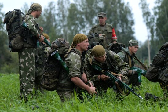 Церемония открытия конкурса "Отличники войсковой разведки" в Новосибирской области