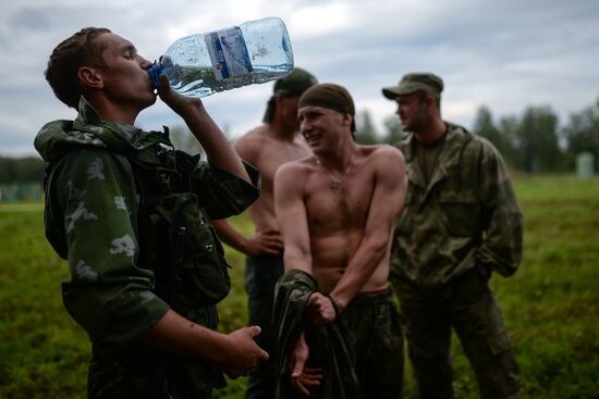 Церемония открытия конкурса "Отличники войсковой разведки" в Новосибирской области