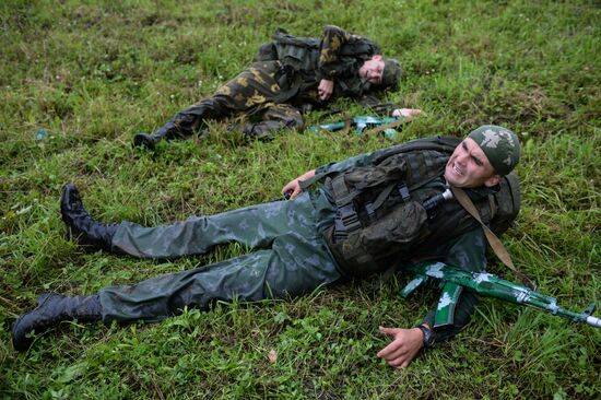 Церемония открытия конкурса "Отличники войсковой разведки" в Новосибирской области