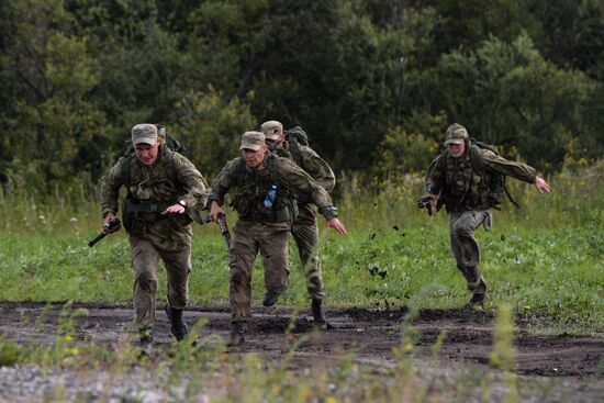 Церемония открытия конкурса "Отличники войсковой разведки" в Новосибирской области