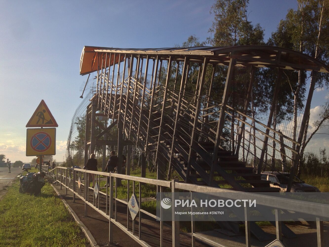 Обрушение пешеходного моста во Владимирской области