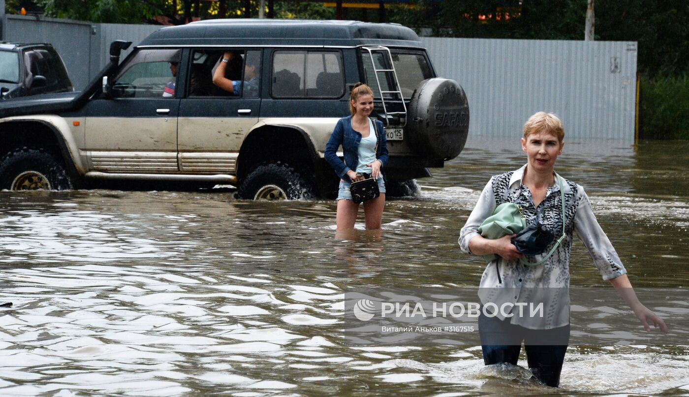 Последствия ливневых дождей в Приморье