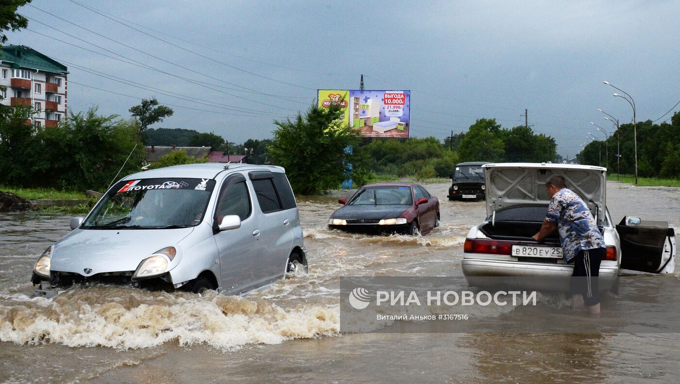 Последствия ливневых дождей в Приморье