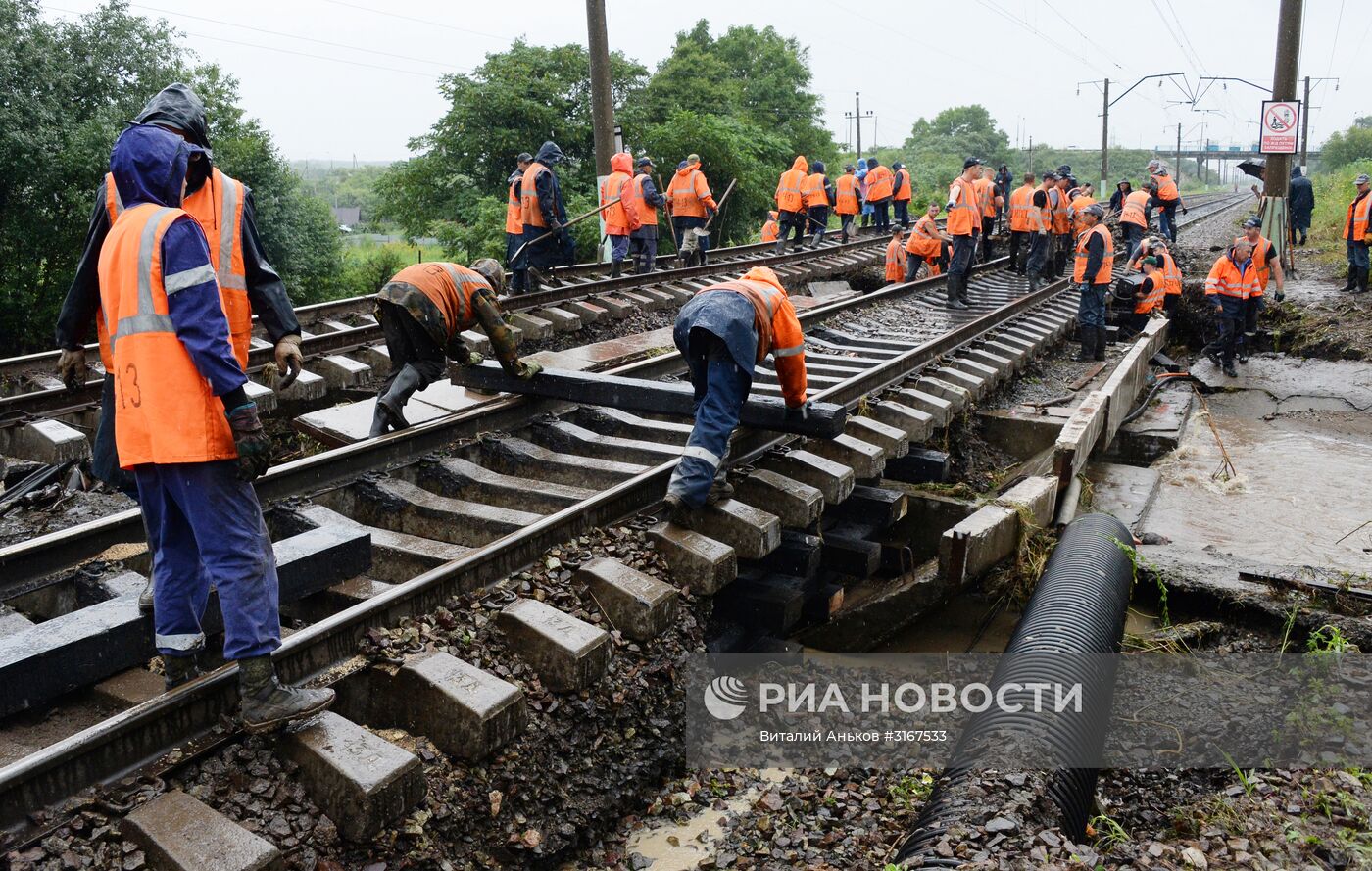 Последствия ливневых дождей в Приморье