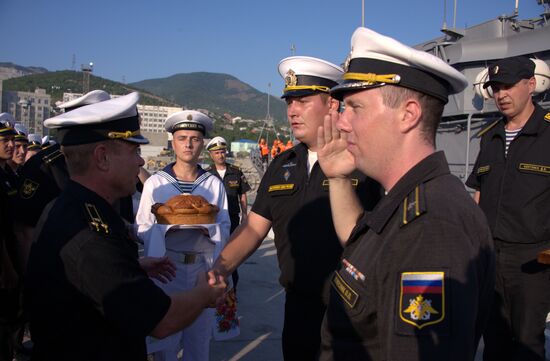Прибытие корабля "Валентин Пикуль" в Новороссийск