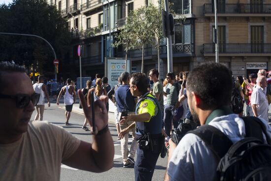 Ситуация на месте теракта в Барселоне