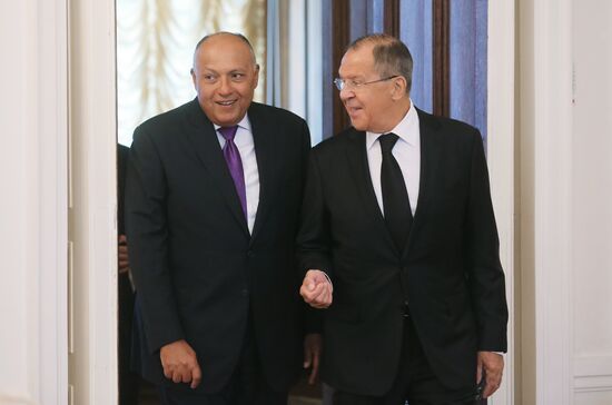 Встреча глав МИД РФ и Египта С. Лаврова и С. Шукри