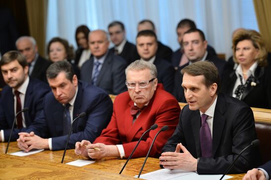 Встреча председателя Госдумы РФ С.Нарышкина с делегациейкрымских депутатов