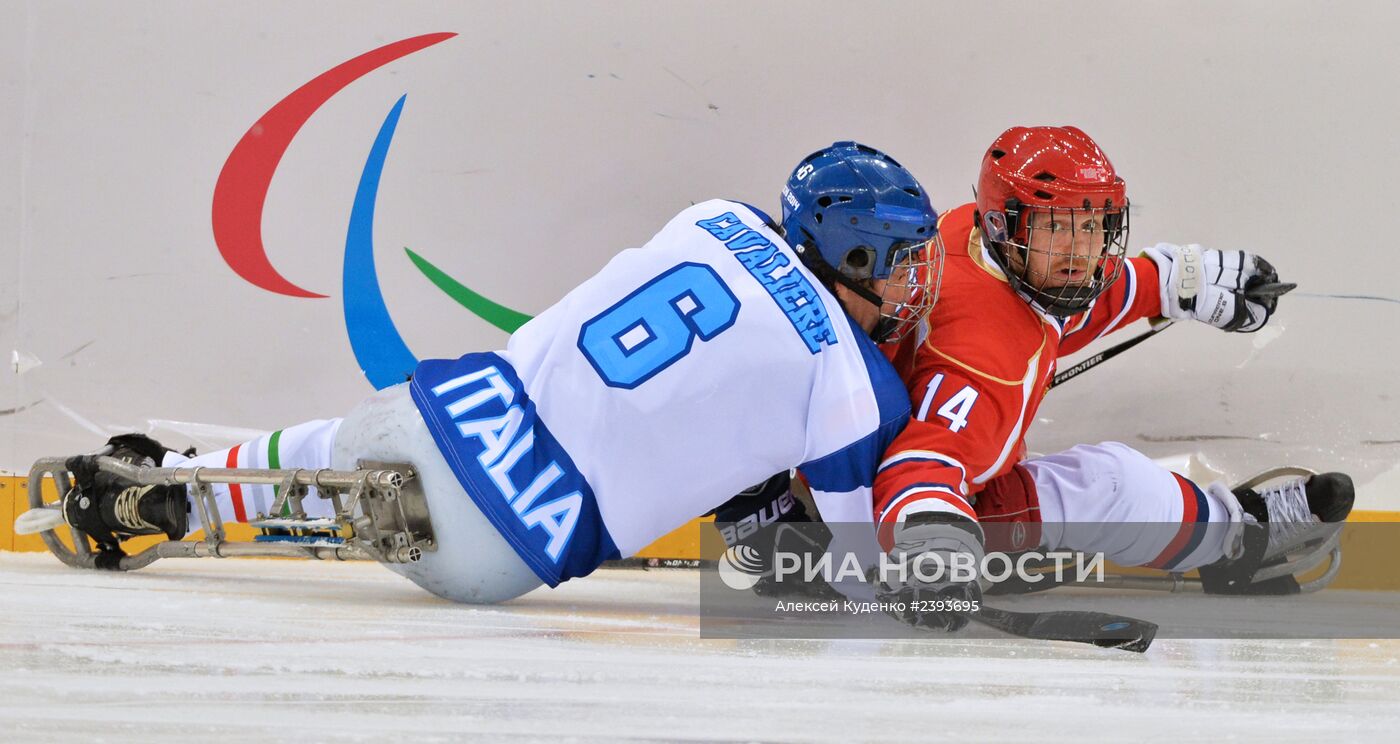 Паралимпиада 2014. Следж-хоккей. Матч Россия - Италия