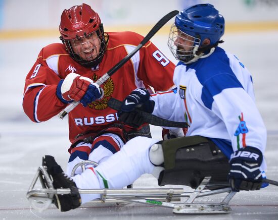 Паралимпиада 2014. Следж-хоккей. Матч Россия - Италия