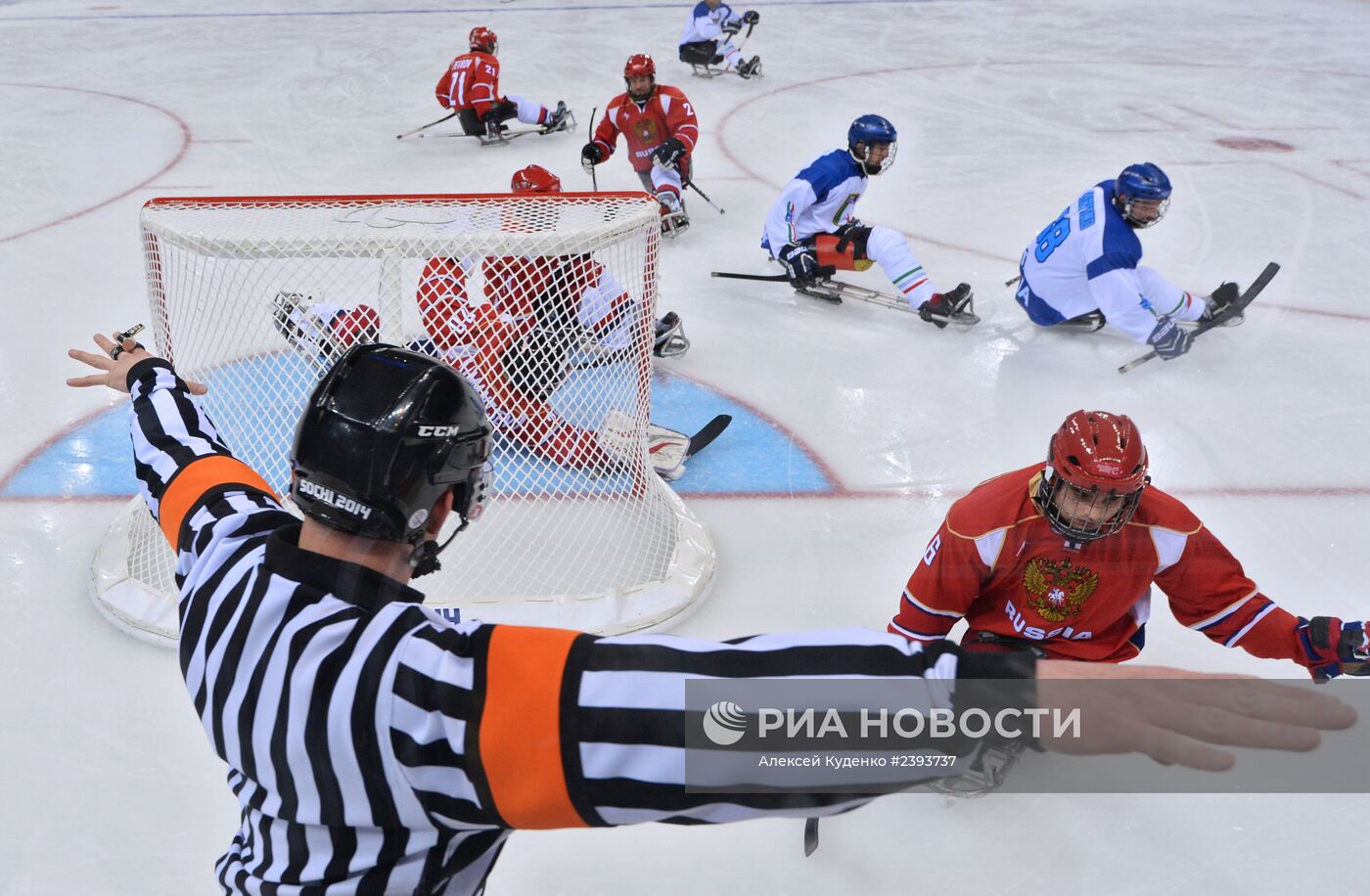 Паралимпиада 2014. Следж-хоккей. Матч Россия - Италия