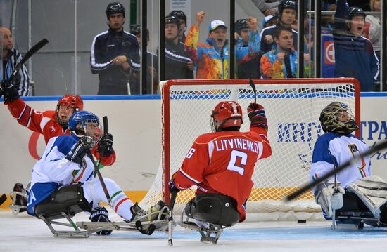 Паралимпиада 2014. Следж-хоккей. Матч Россия - Италия