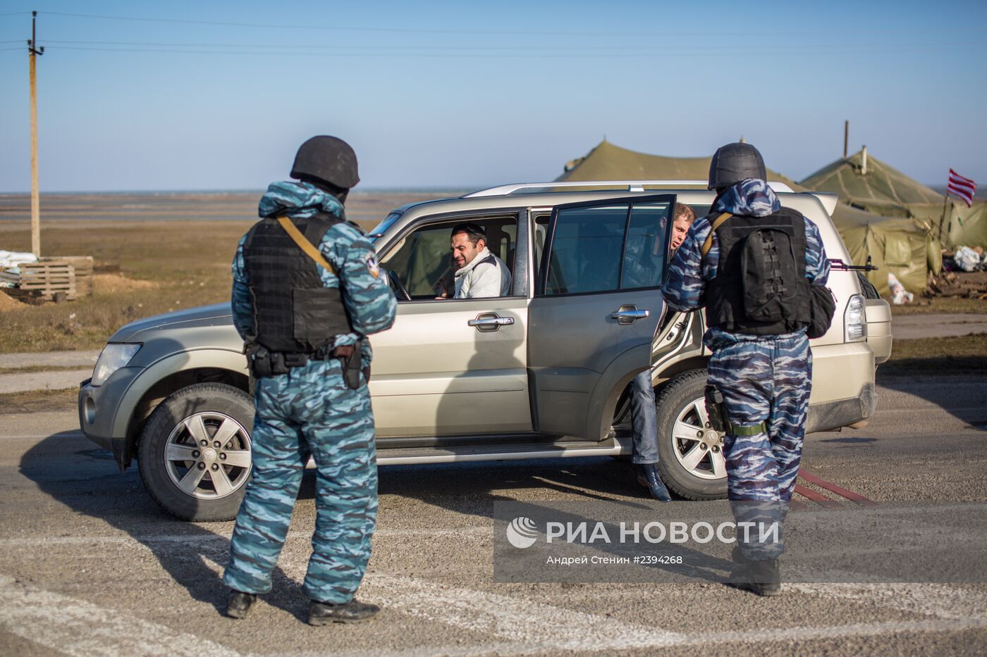 Блокпост на перешейке в районе Чонгара