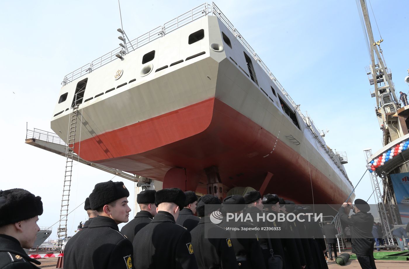 Спуск на воду фрегата "Адмирал Григорович"