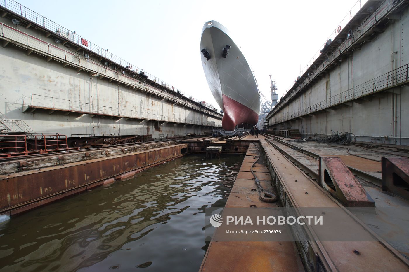 Спуск на воду фрегата "Адмирал Григорович"