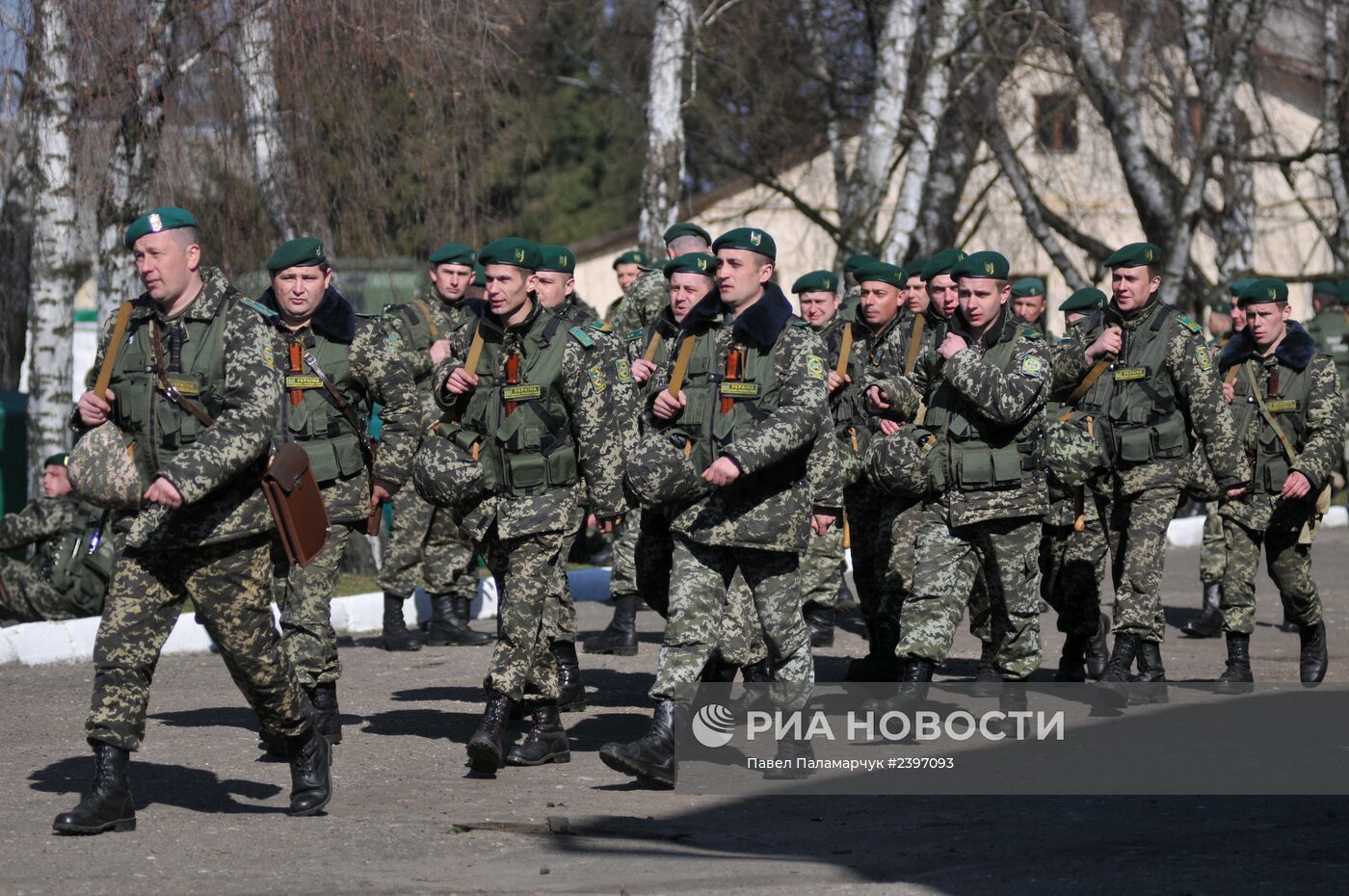 Отправка украинских пограничников на границу с Россией