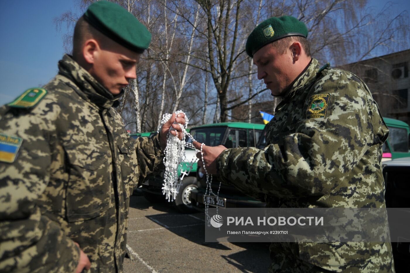 Отправка украинских пограничников на границу с Россией