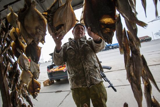 Блокпост на перешейке в районе Чонгара