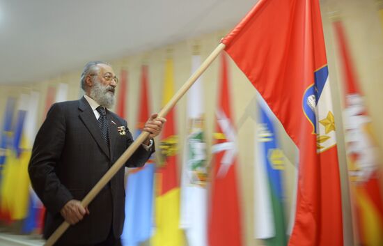 Церемония установки флагов Крыма и Севастополя в Совете Федерации РФ