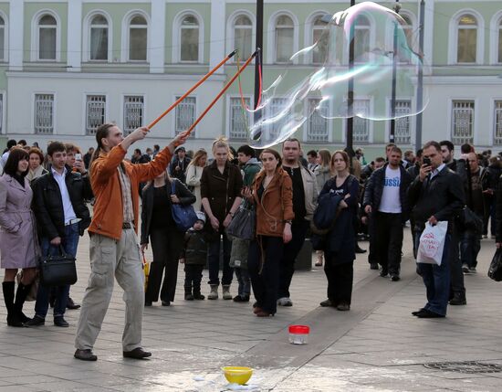 Теплая погода в Москве