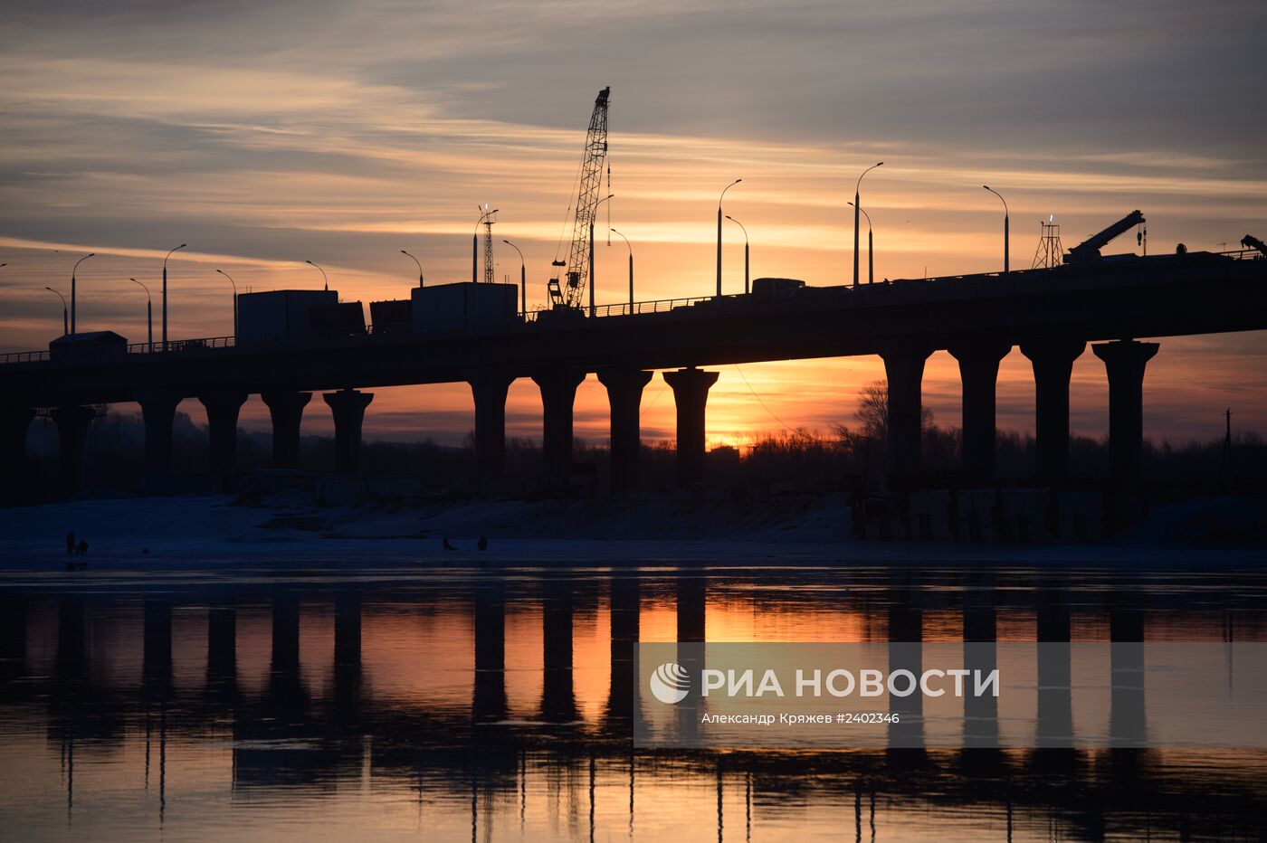 Строительство третьего моста через Обь в Новосибирске