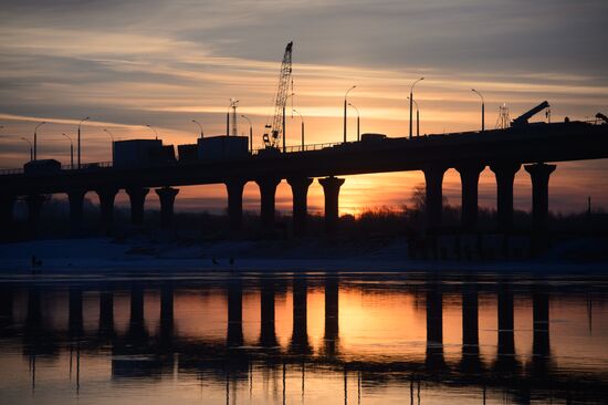 Строительство третьего моста через Обь в Новосибирске