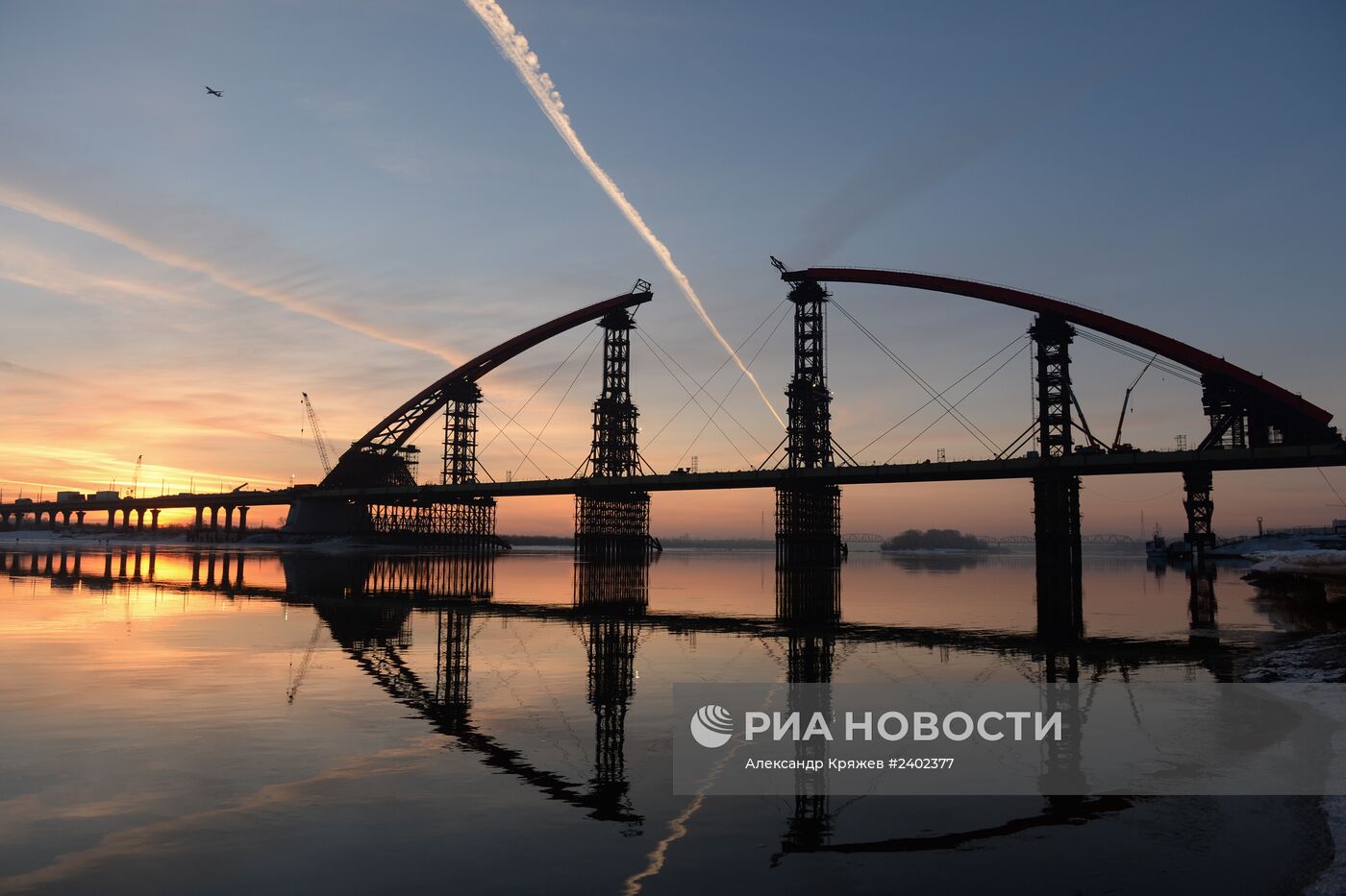 Строительство третьего моста через Обь в Новосибирске