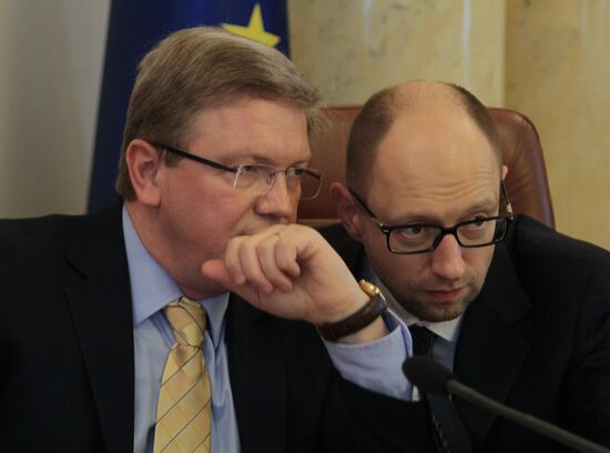 Заседание кабинета министров Украины с участием комиссаров ЕС