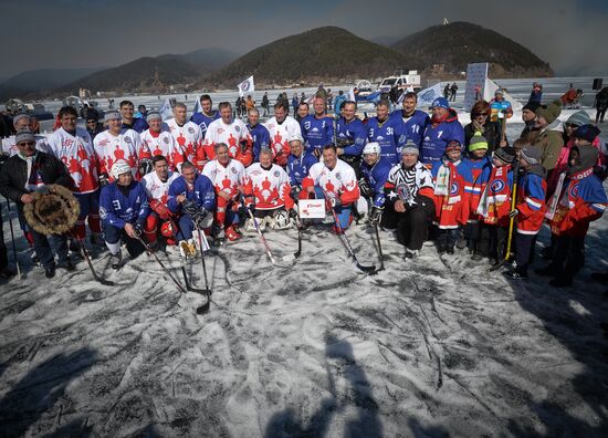 Выставочный матч Ночной Хоккейной Лиги на льду озера Байкал