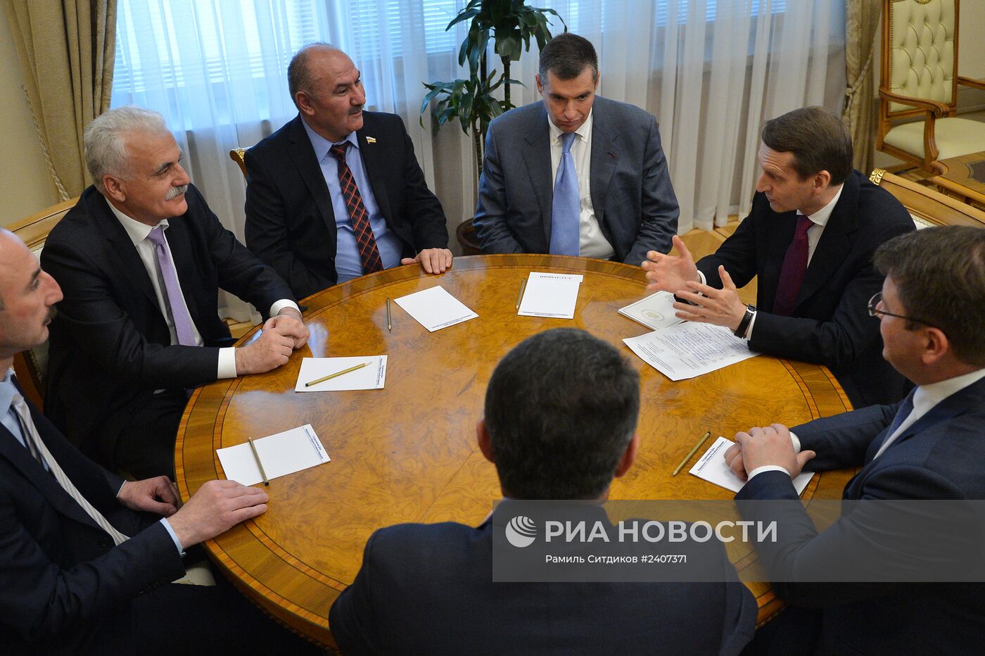 Встреча Председателя ГД С.Е.Нарышкина с лидерами политических партий Южной Осетии