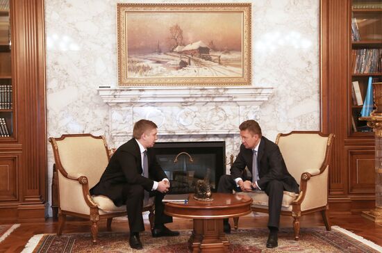 Встреча глав ОАО "Газпром" и НАК "Нафтогаз Украины" Алексея Миллера и Андрея Коболева