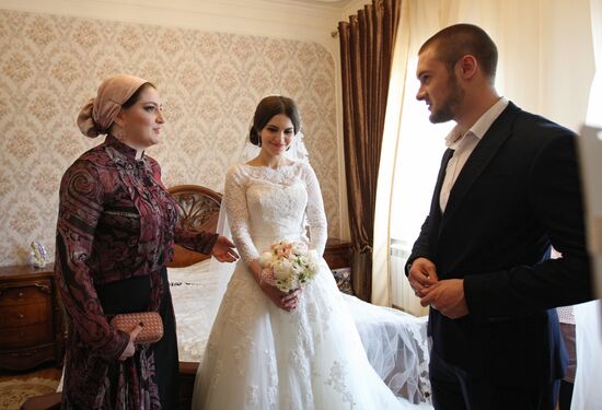 Традиционная чеченская свадьба в Грозном