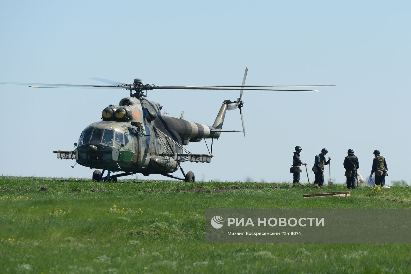 Блокпост украинской армии в окрестностях Славянска