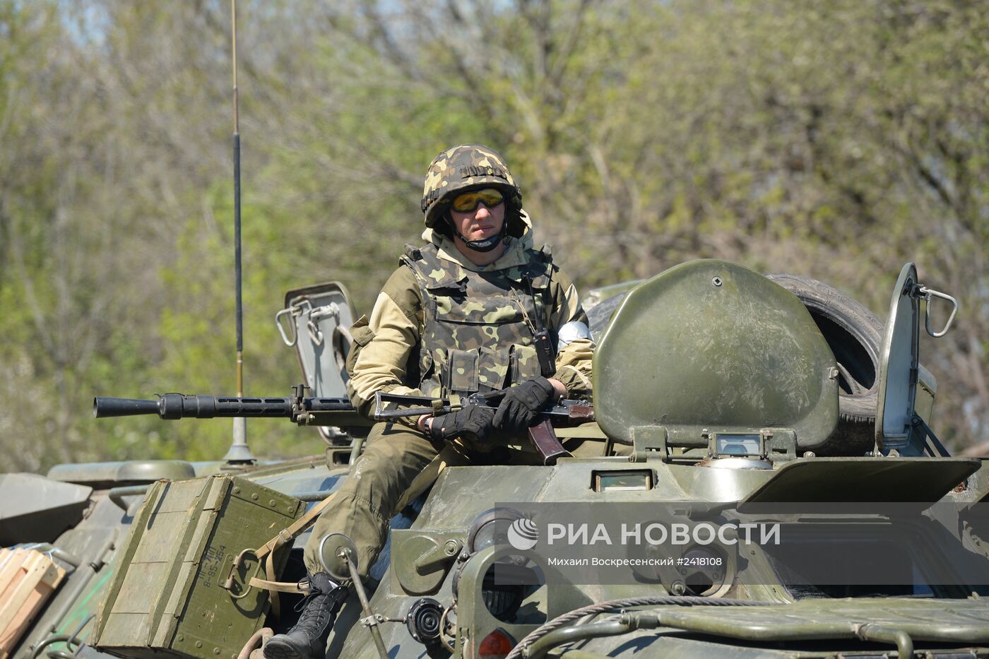 Блокпост украинской армии в окрестностях Славянска