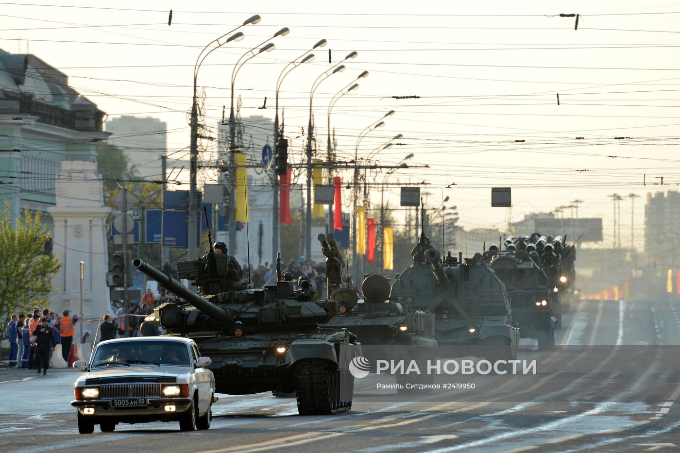 Репетиция военного парада на Красной площади в Москве