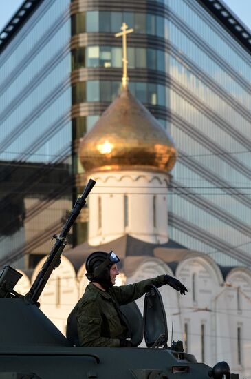 Репетиция военного парада на Красной площади в Москве