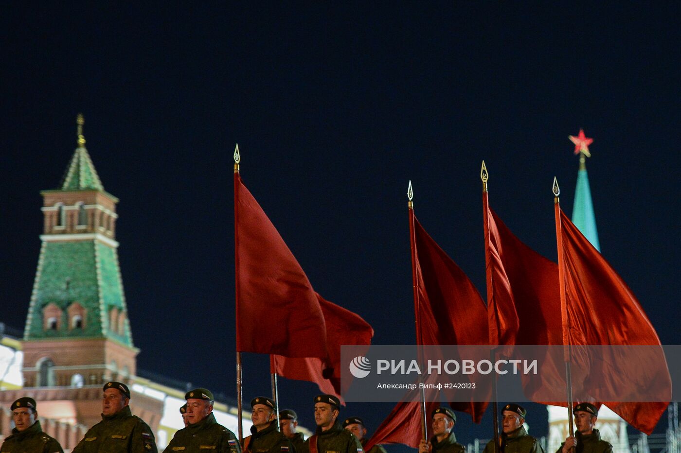 Репетиция военного парада на Красной площади в Москве