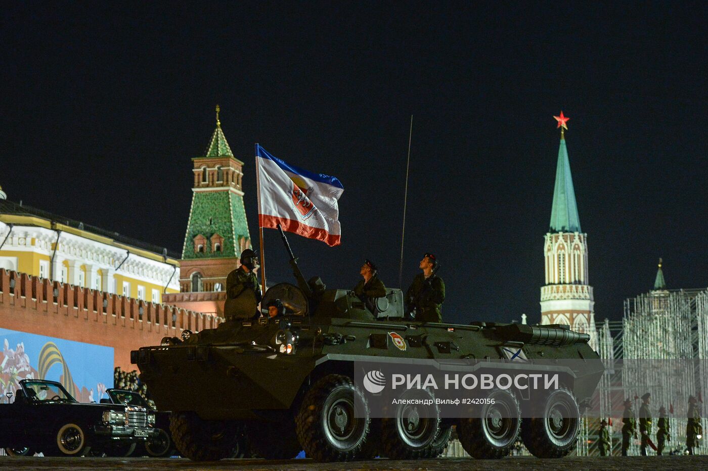 Репетиция военного парада на Красной площади в Москве