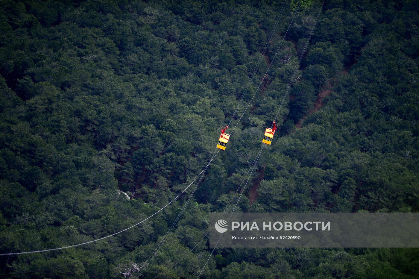 Открытие канатной дороги "Мисхор - Ай-Петри" в Крыму после ремонта