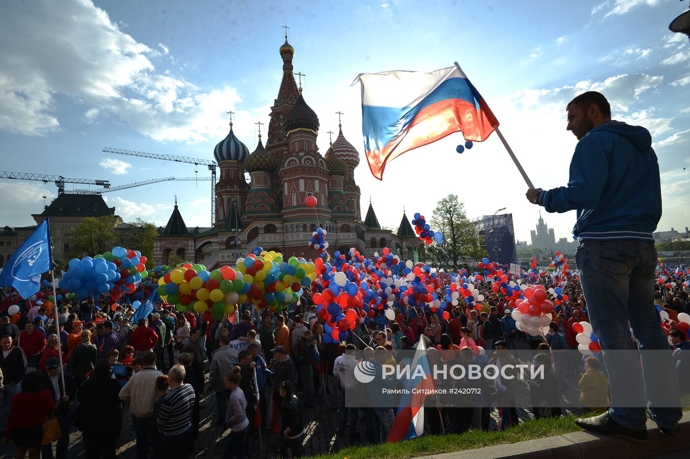 Первомайская демонстрация профсоюзов на Красной площади