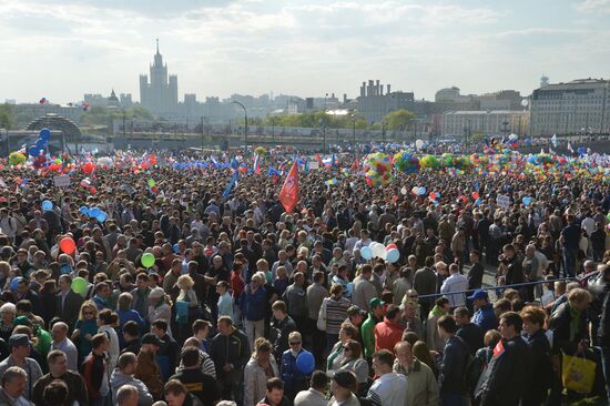 Первомайская демонстрация профсоюзов на Красной площади
