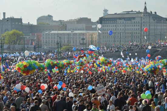 Первомайская демонстрация профсоюзов на Красной площади