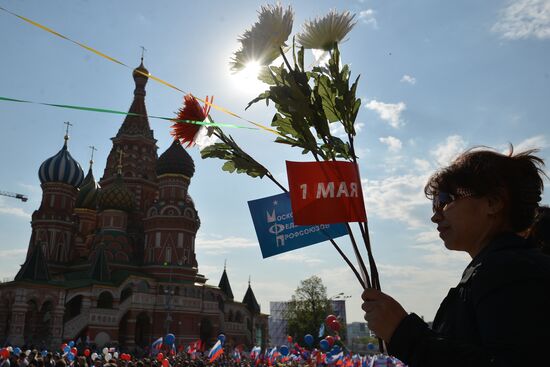 Первомайская демонстрация профсоюзов на Красной площади