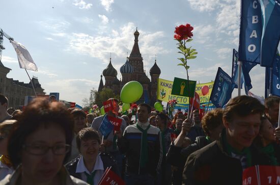 Первомайская демонстрация профсоюзов на Красной площади