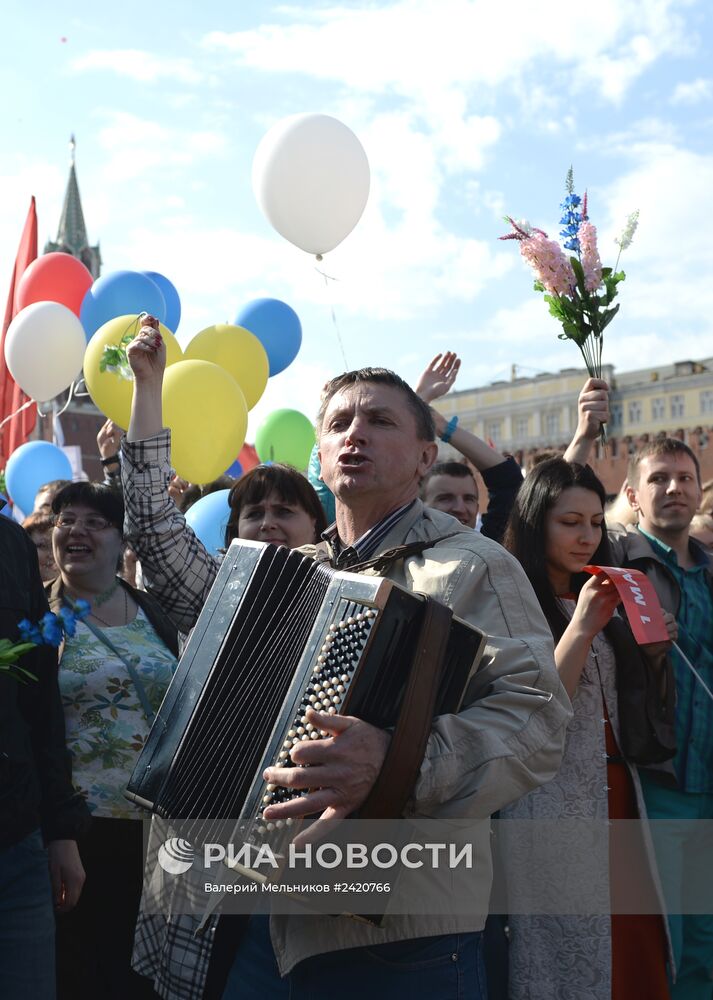 Первомайская демонстрация профсоюзов на Красной площади